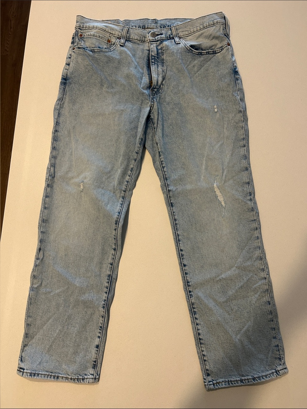 Light Blue Levi’s Men's Distressed Athletic Fit Jeans